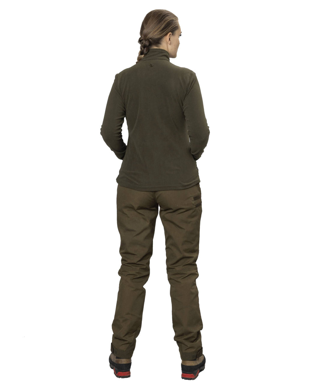 Pine Green Coloured Seeland Dew Fleece Jacket on white background #colour_pine-green