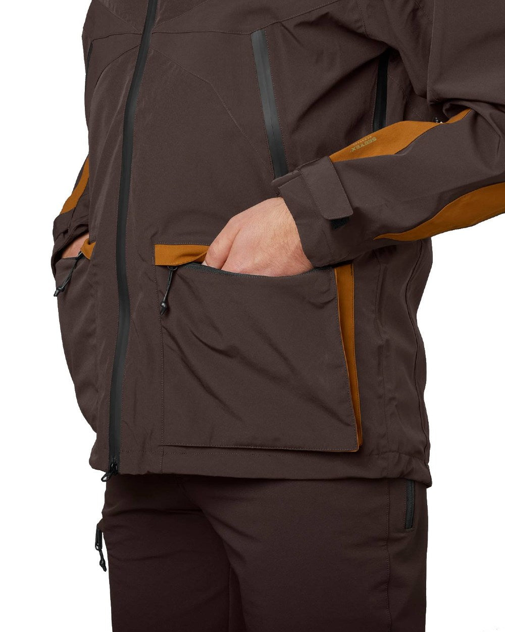 Dark Brown Coloured Seeland Dog Active Jacket on white background #colour_dark-brown