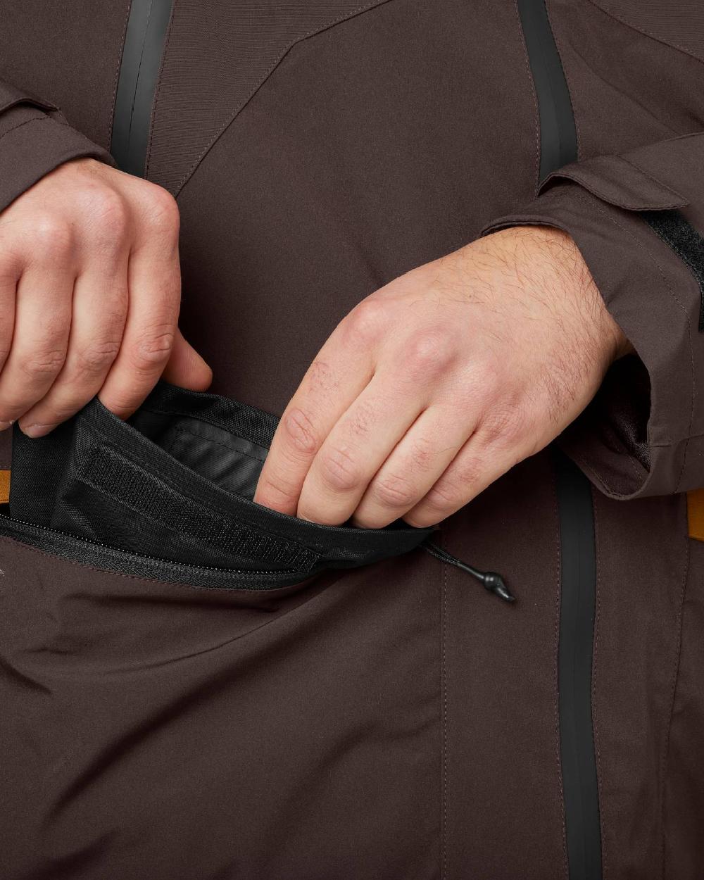 Dark Brown Coloured Seeland Dog Active Jacket on white background #colour_dark-brown