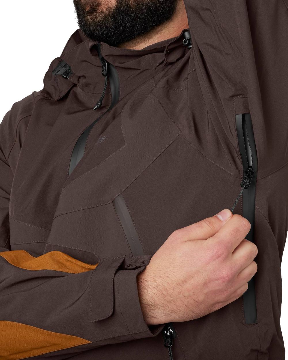 Dark Brown Coloured Seeland Dog Active Jacket on white background #colour_dark-brown