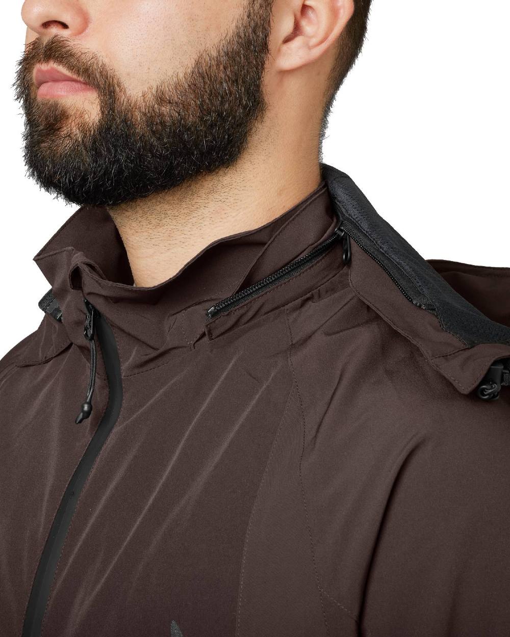 Dark Brown Coloured Seeland Dog Active Jacket on white background #colour_dark-brown