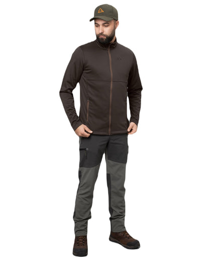 Dark Brown Coloured Seeland Elliot Fleece on white background #colour_dark-brown