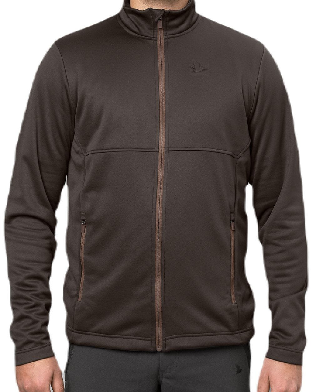Dark Brown Coloured Seeland Elliot Fleece on white background #colour_dark-brown