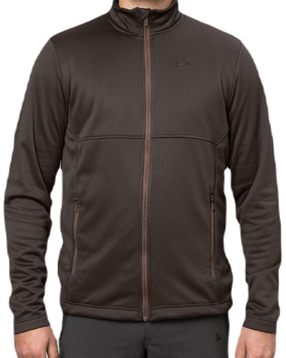 Dark Brown Coloured Seeland Elliot Fleece on white background #colour_dark-brown