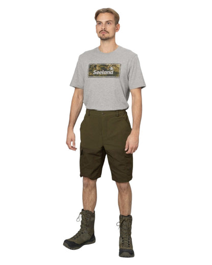 Light Pine Grizzly Brown Coloured Seeland Elm Shorts on white background #colour_light-pine-grizzly-brown