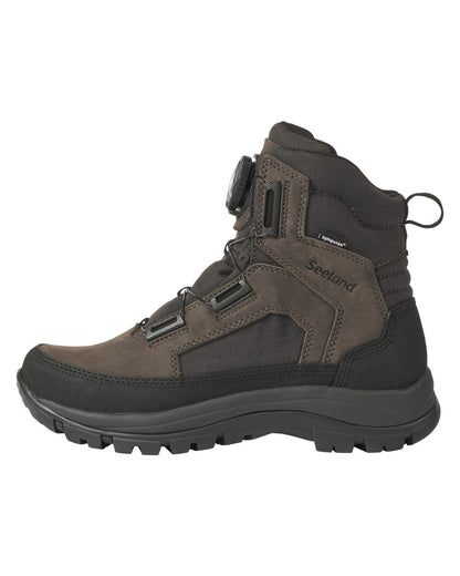 Dark Brown coloured Seeland Enduro Dial Aya Boots on white background #colour_dark-brown