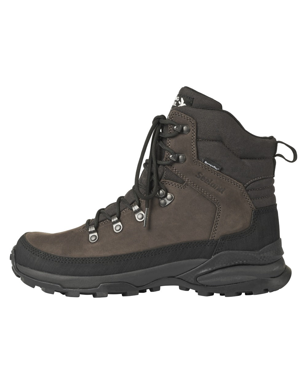 Dark Brown coloured Seeland Enduro Explore Mid Boots on white background #colour_dark-brown