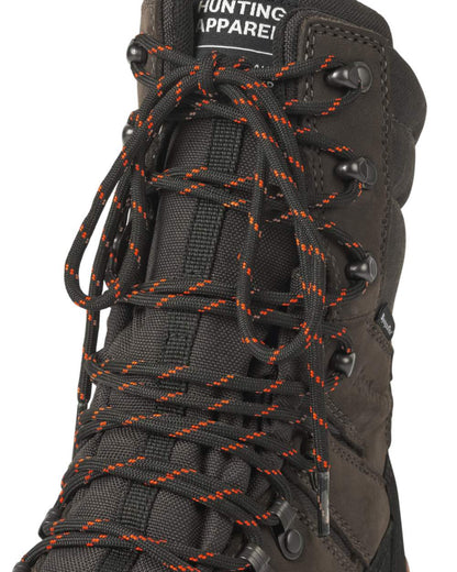 Dark Brown coloured Seeland Enduro Tracker High Boots on white background #colour_dark-brown