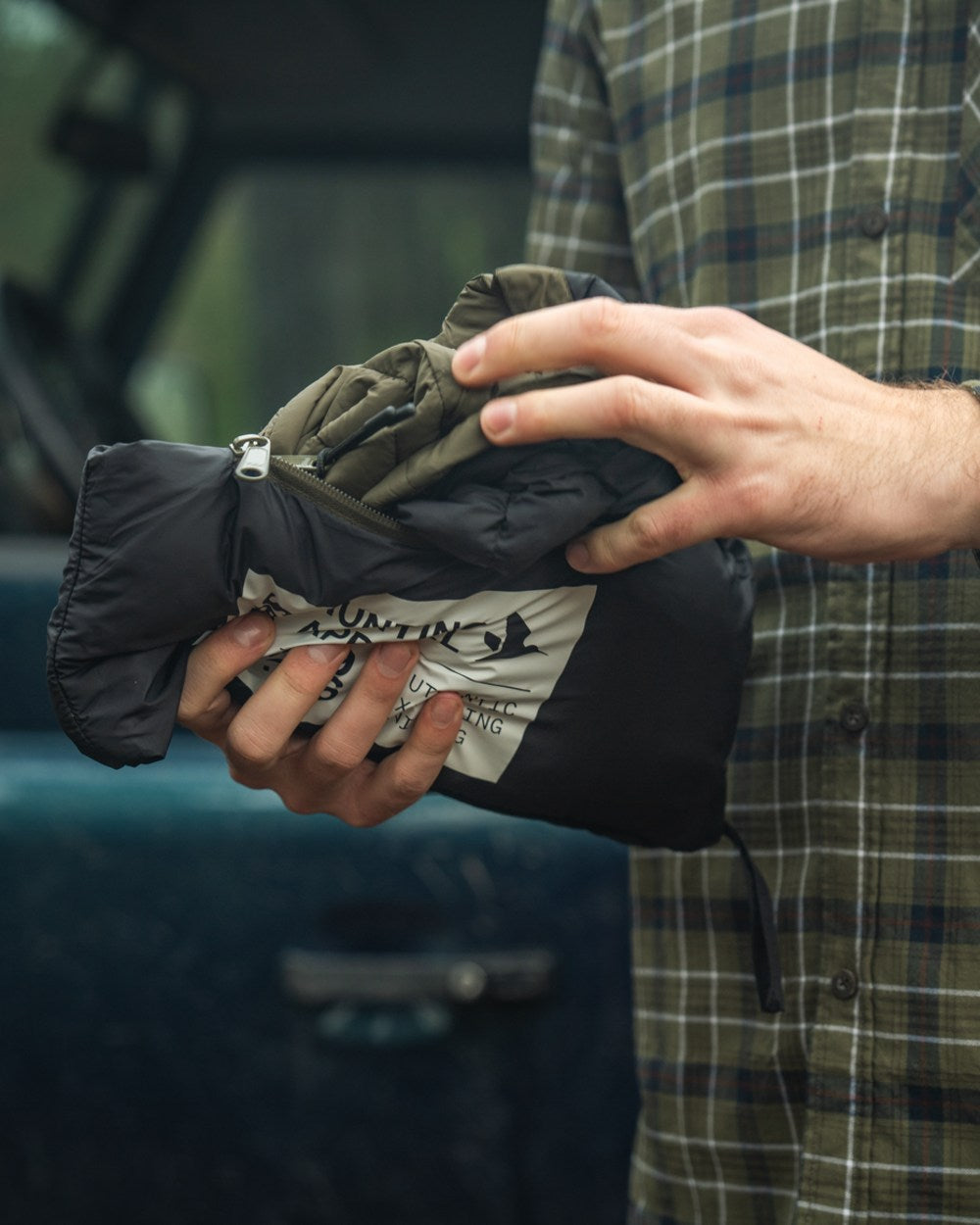 Light Pine Coloured Seeland Fahrenheit Waistcoat on outdoor background #colour_light-pine