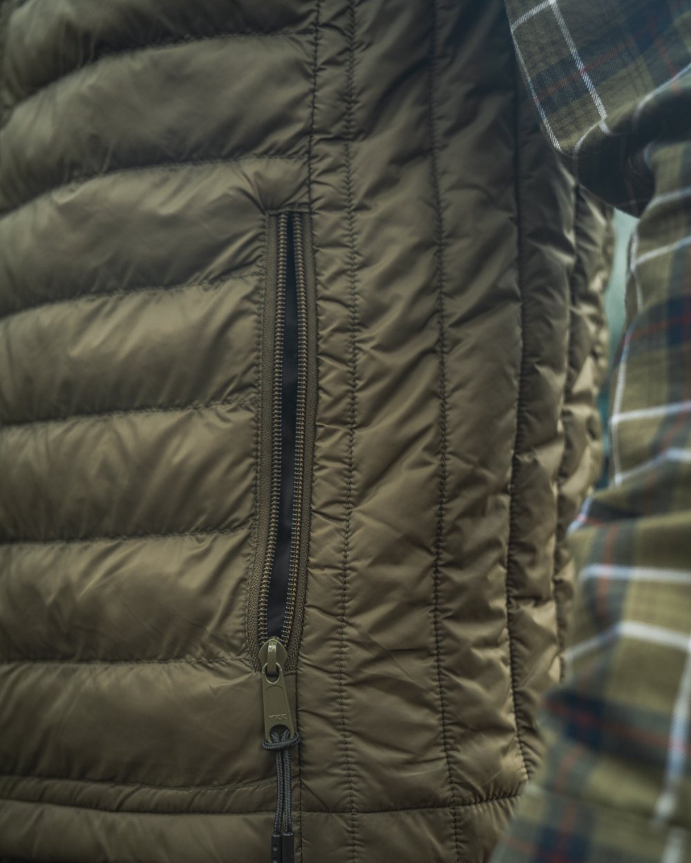 Light Pine Coloured Seeland Fahrenheit Waistcoat on outdoor background #colour_light-pine