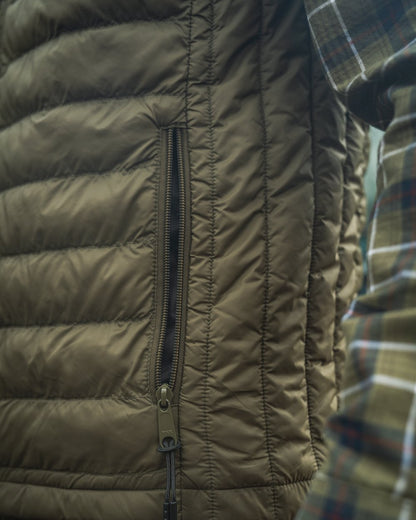 Light Pine Coloured Seeland Fahrenheit Waistcoat on outdoor background #colour_light-pine