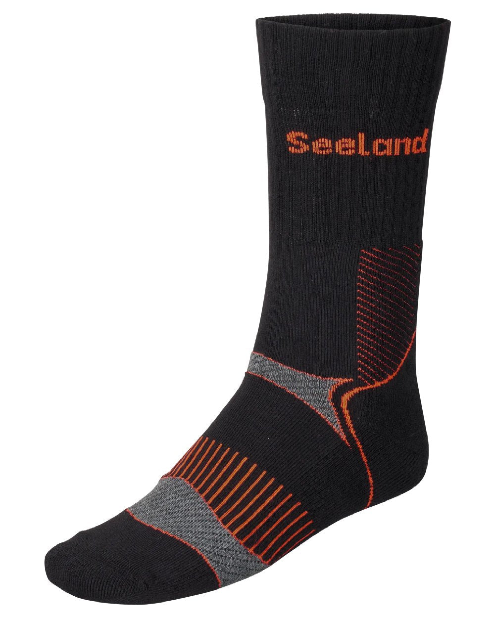 Black Dark Grey Coloured Seeland Field Coolmax Socks Twin Pack on White Background
#colour_black-dark-grey