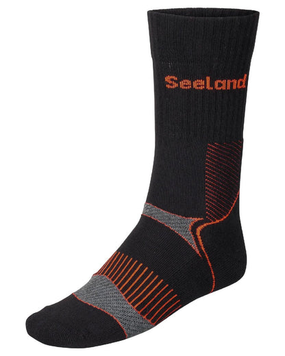 Black Dark Grey Coloured Seeland Field Coolmax Socks Twin Pack on White Background
#colour_black-dark-grey