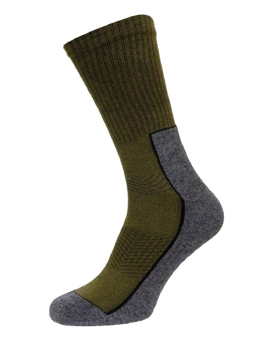 Pine Green Dark Grey Coloured Seeland Field Sock Triple Pack on White Background
#colour_pine-green-dark-grey