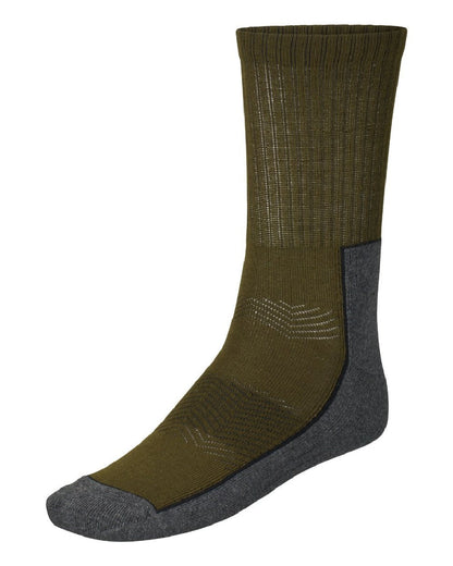 Pine Green Dark Grey Coloured Seeland Field Sock Triple Pack on White Background
#colour_pine-green-dark-grey