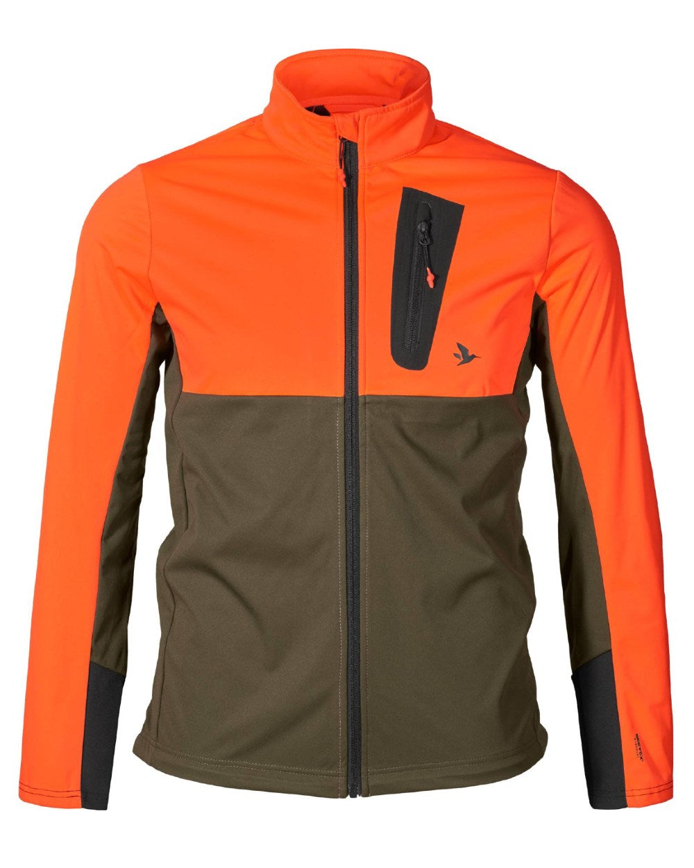Hi-Vis Orange Coloured Seeland Force Advanced Softshell Jacket on white background #colour_hi-vis-orange