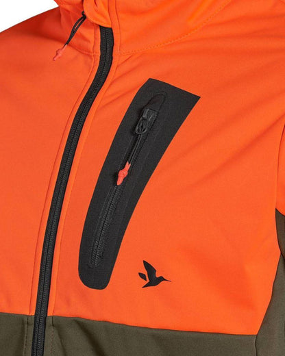 Hi-Vis Orange Coloured Seeland Force Advanced Softshell Jacket on white background #colour_hi-vis-orange