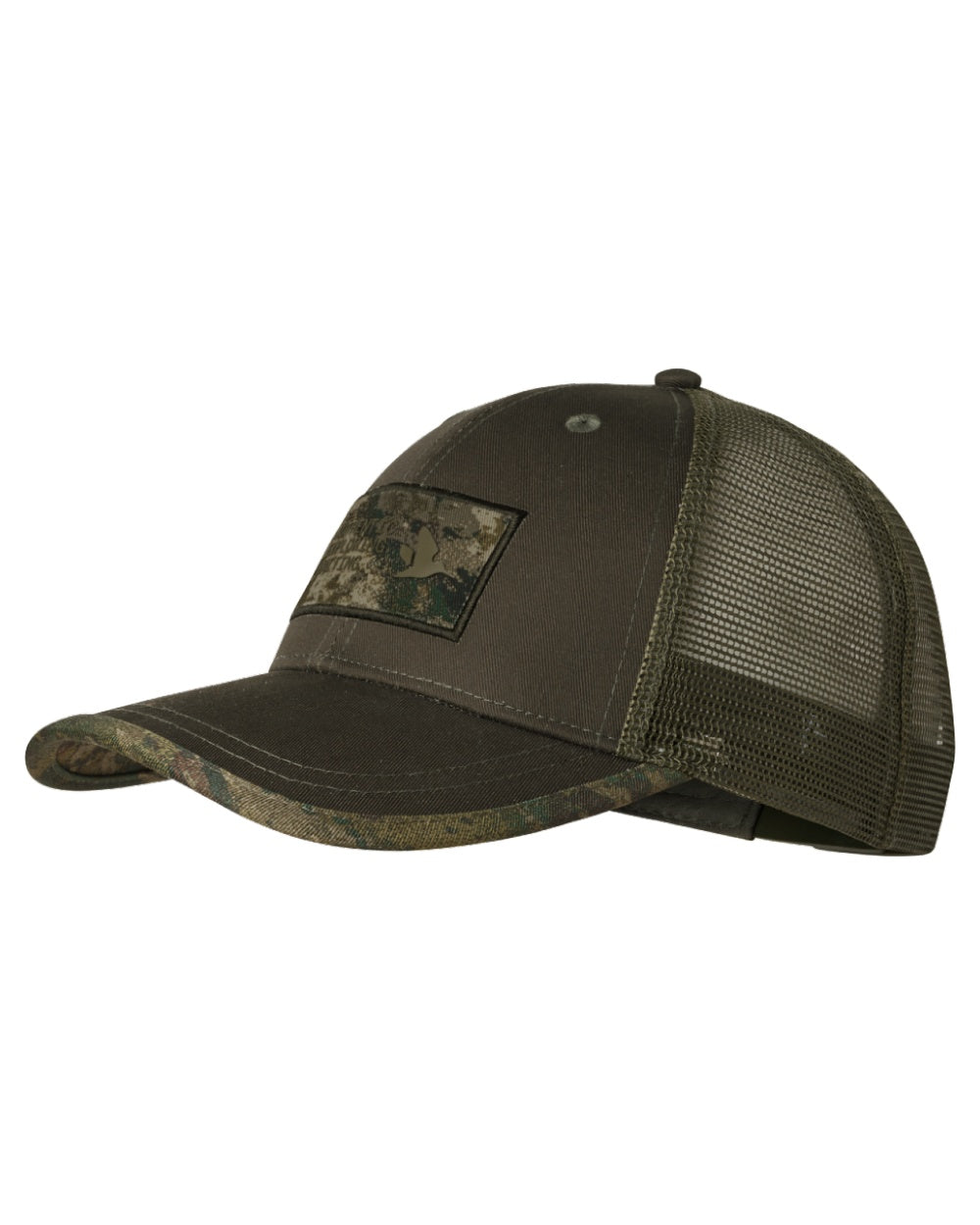 Pine Green Coloured Seeland Ganister Trucker Cap on white background #colour_pine-green