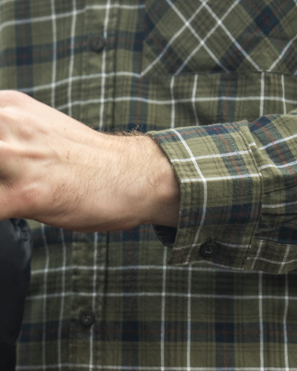 Grape Leaf Dark Navy Check Coloured Seeland Glen Flannel Shirt On A forest Background #colour_grape-leaf-dark-navy-check