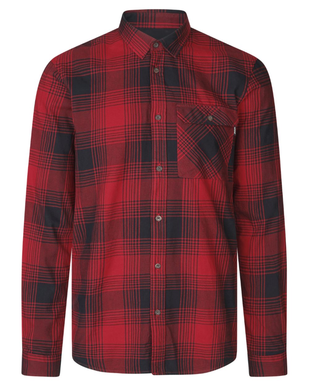 Red Check coloured Seeland Glen Flannel Shirt on white background #colour_red-check