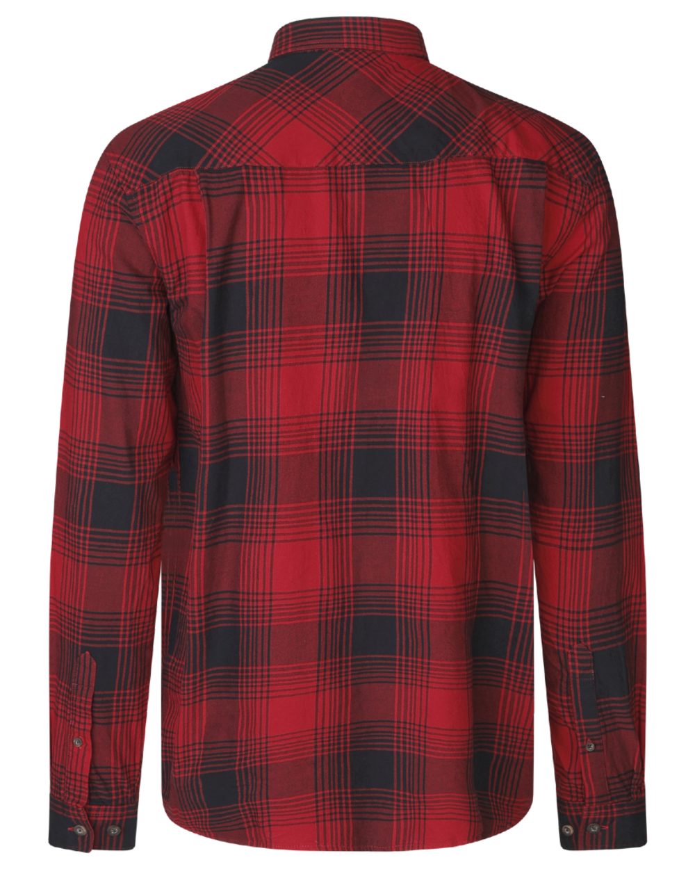 Red Check coloured Seeland Glen Flannel Shirt on white background #colour_red-check