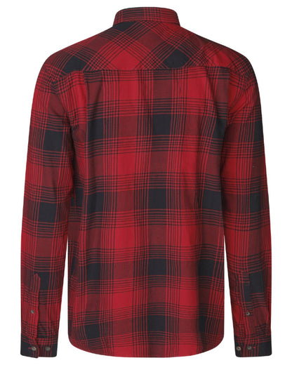 Red Check coloured Seeland Glen Flannel Shirt on white background #colour_red-check