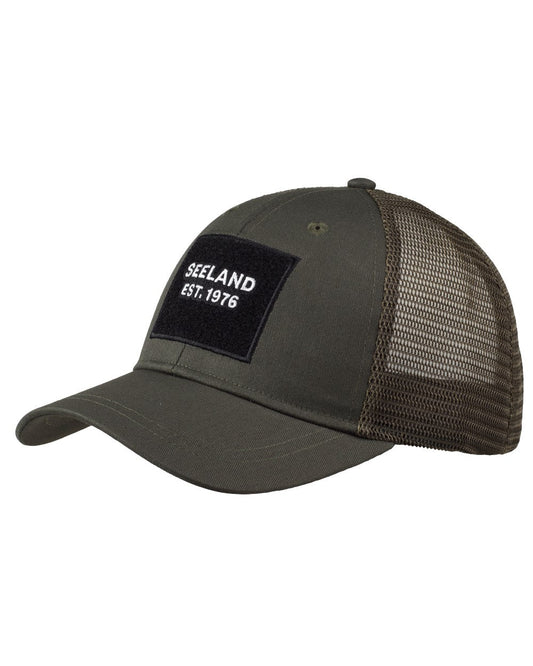 Grape Leaf Coloured Seeland Granite Trucker Cap on white background #colour_grape-leaf