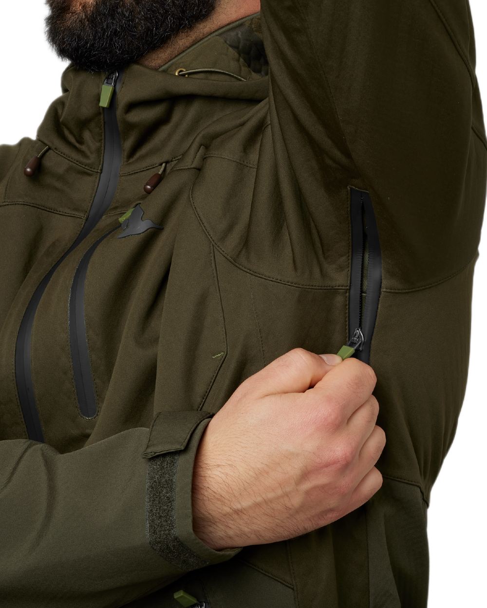 Pine Green Coloured Seeland Hawker Shell II Jacket on white background #colour_pine-green