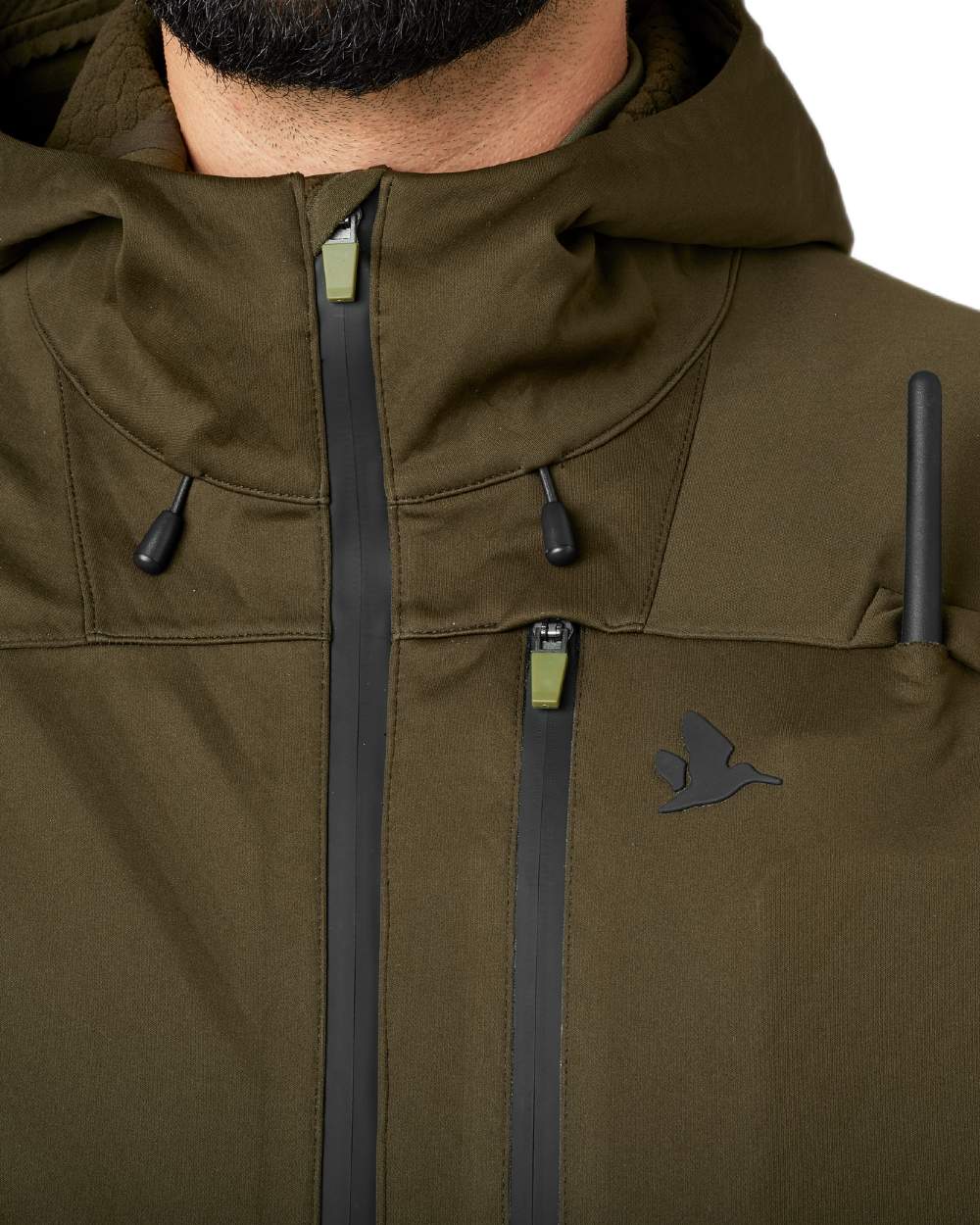 Pine Green Coloured Seeland Hawker Shell II Jacket on white background #colour_pine-green