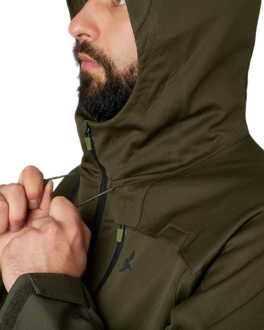 Pine Green Coloured Seeland Hawker Shell II Jacket on white background #colour_pine-green