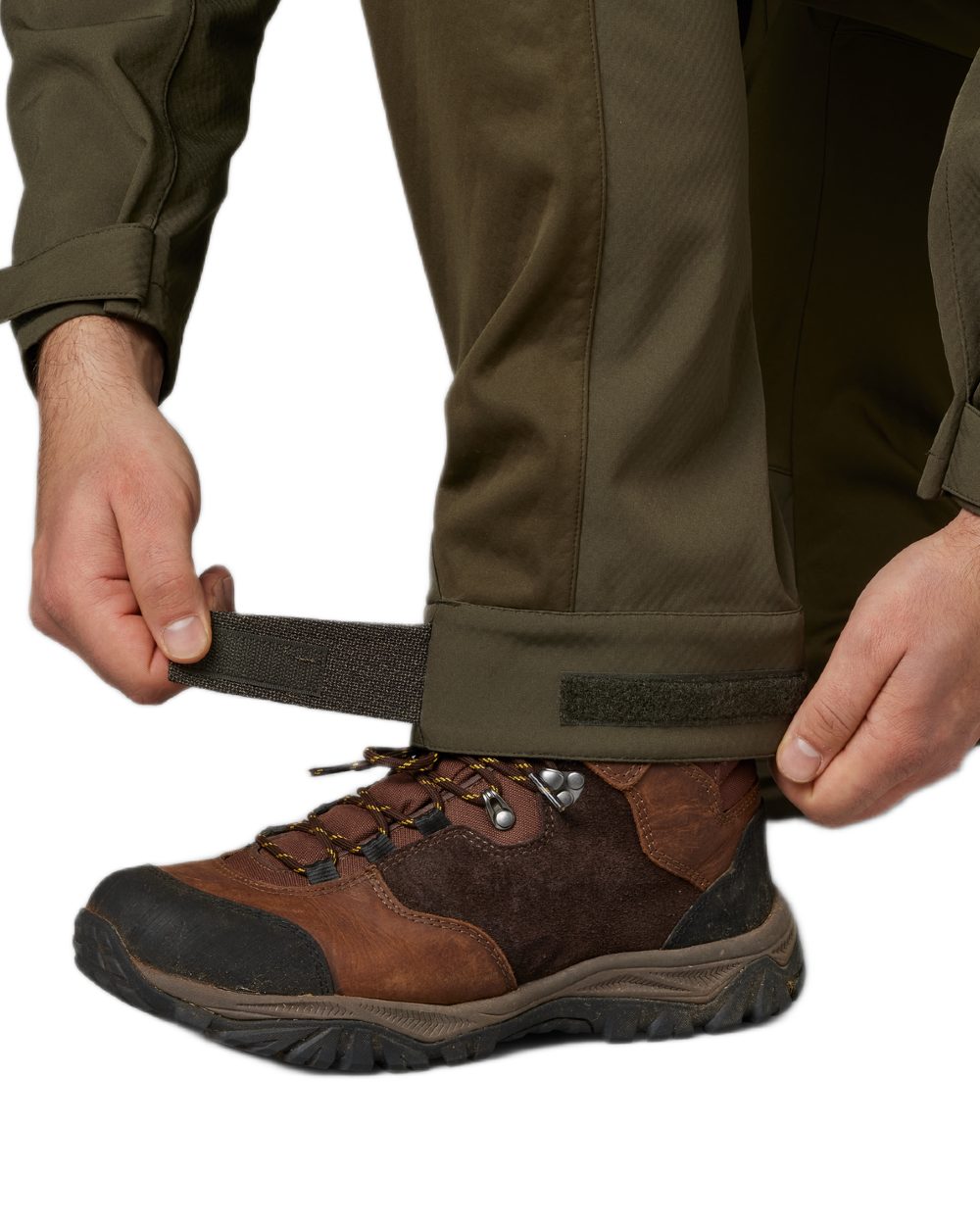 Pine Green Coloured Seeland Hawker Shell II Waterproof Trousers on white background #colour_pine-green