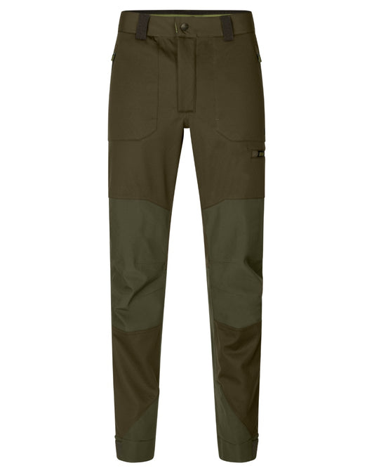 Pine Green Coloured Seeland Hawker Shell II Waterproof Trousers on white background #colour_pine-green