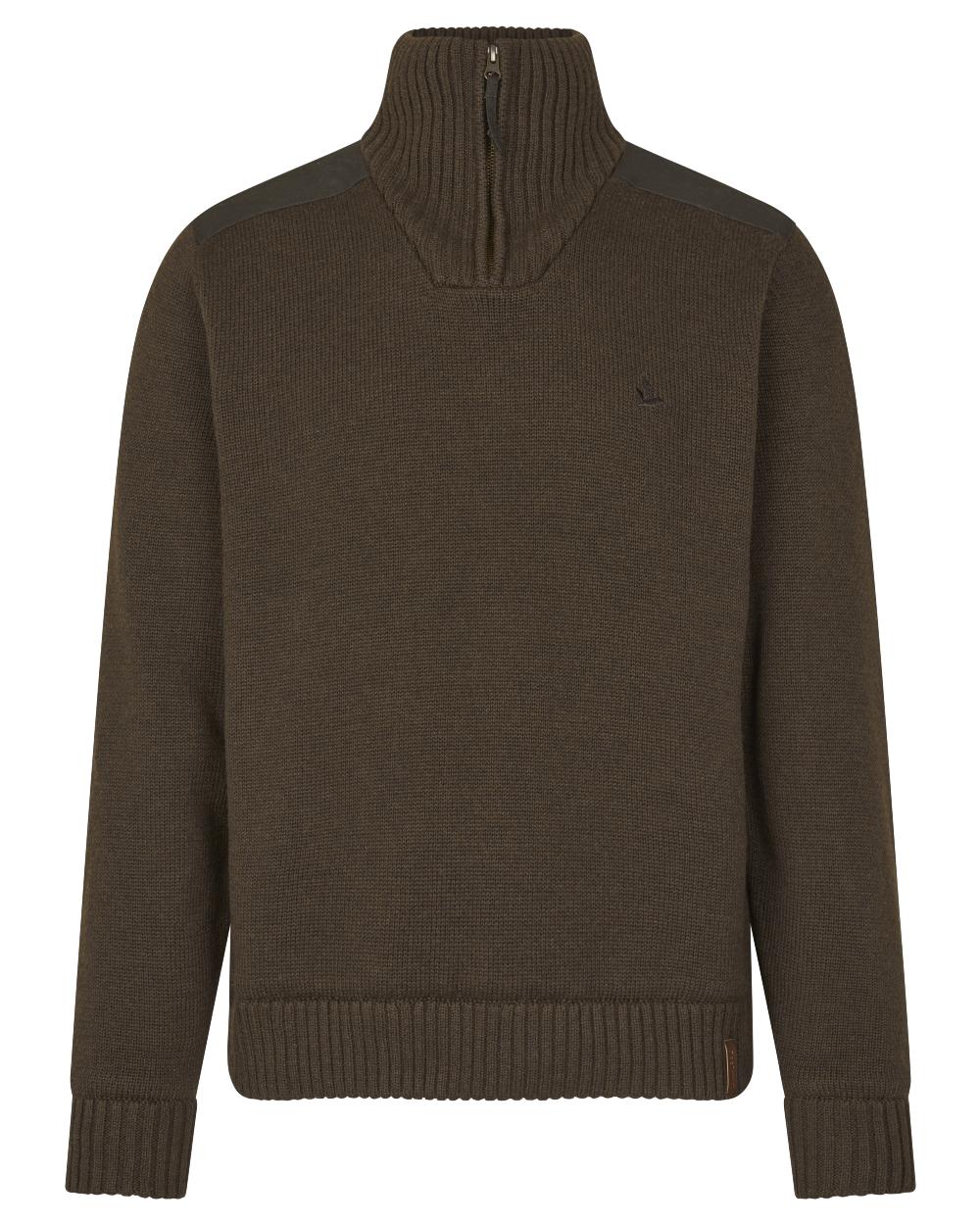 Dark Brown Coloured Seeland Haze Windbreaker Knit On A White Background #colour_dark-brown