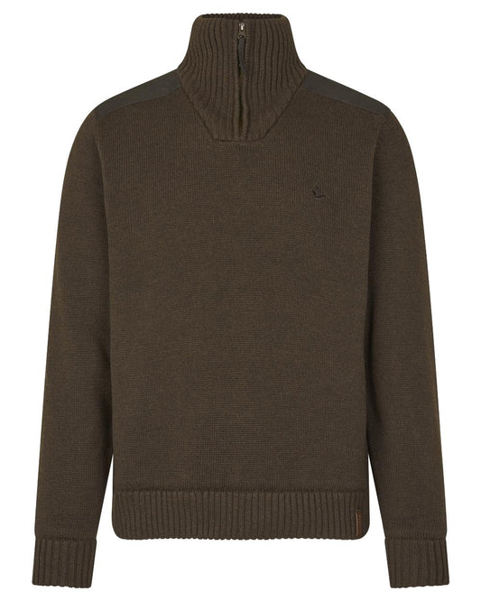 Dark Brown Coloured Seeland Haze Windbreaker Knit On A White Background #colour_dark-brown