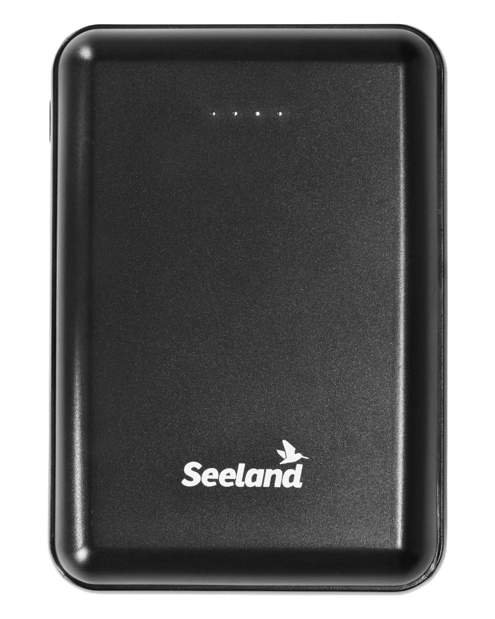 Black Coloured Seeland Heat Power Bank on White background #colour_black