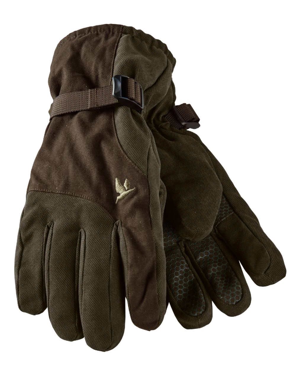 Pine Green Coloured Seeland Helt Gloves on White background #colour_grizzly-brown