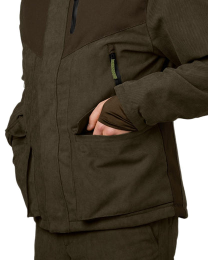 Grizzly Brown Coloured Seeland Helt II Waterproof Jacket on White background #colour_grizzly-brown