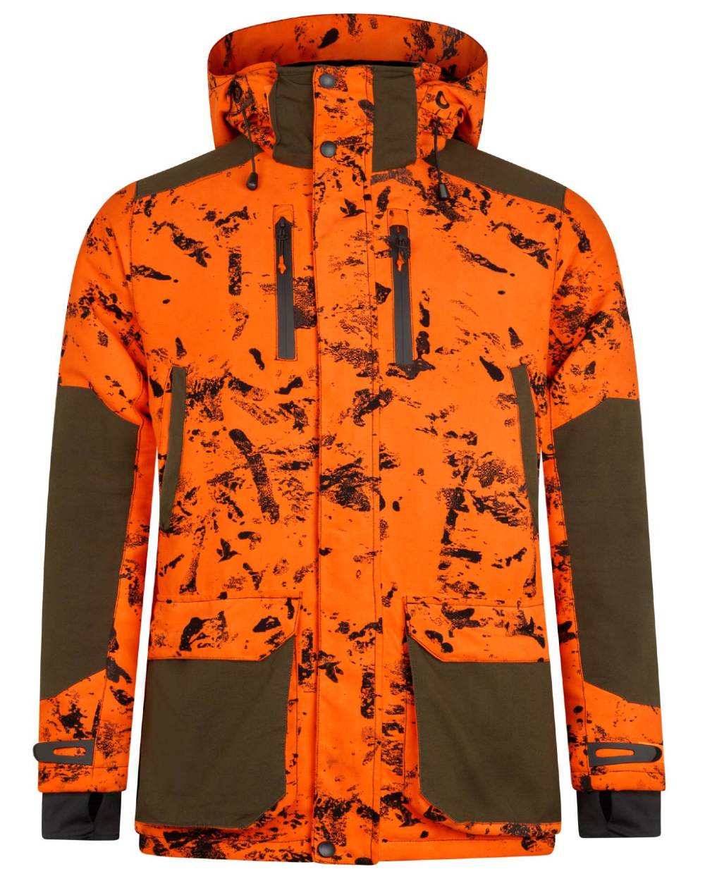 InVis Orange Blaze Coloured Seeland Helt Shield Jacket on white background #colour_invis-orange-blaze