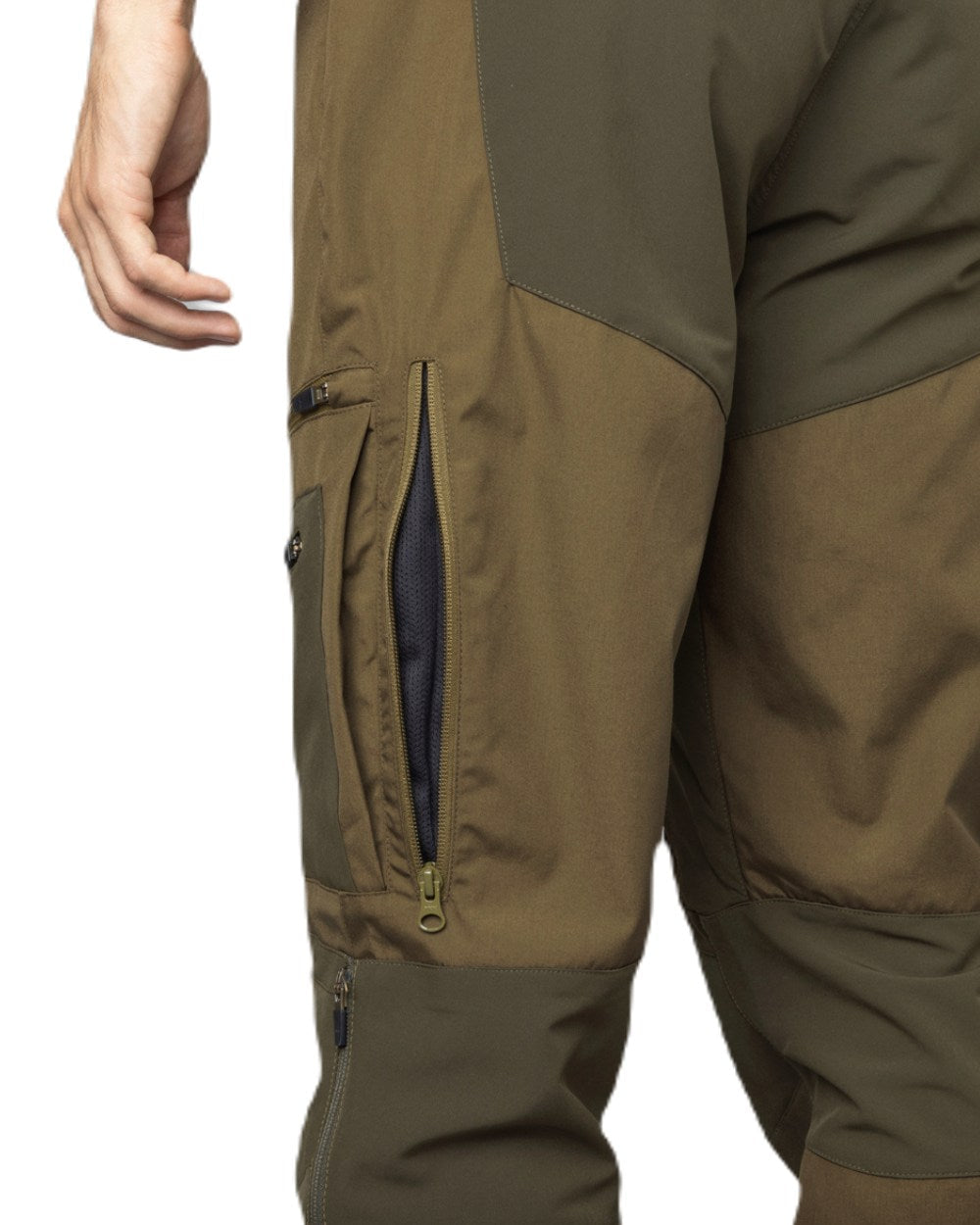 Military Olive Pine Green Coloured Seeland Hemlock Trousers on white background #colour_military-olive-pine-green