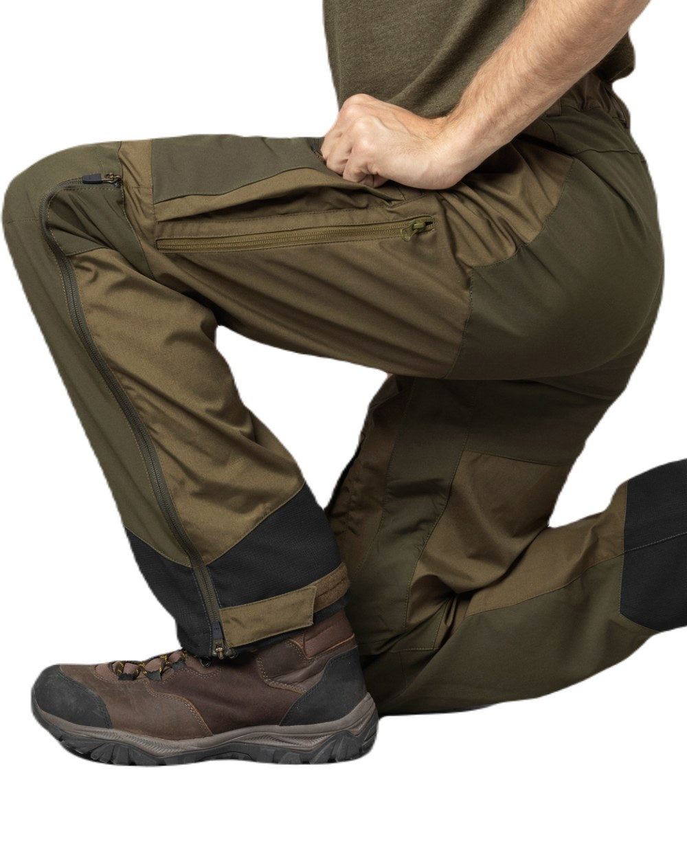 Military Olive Pine Green Coloured Seeland Hemlock Trousers on white background #colour_military-olive-pine-green