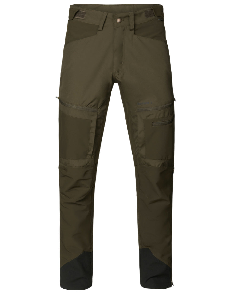 Pine Green Grizzly Brown Coloured Seeland Hemlock Trousers on white background #colour_pine-green-grizzly-brown