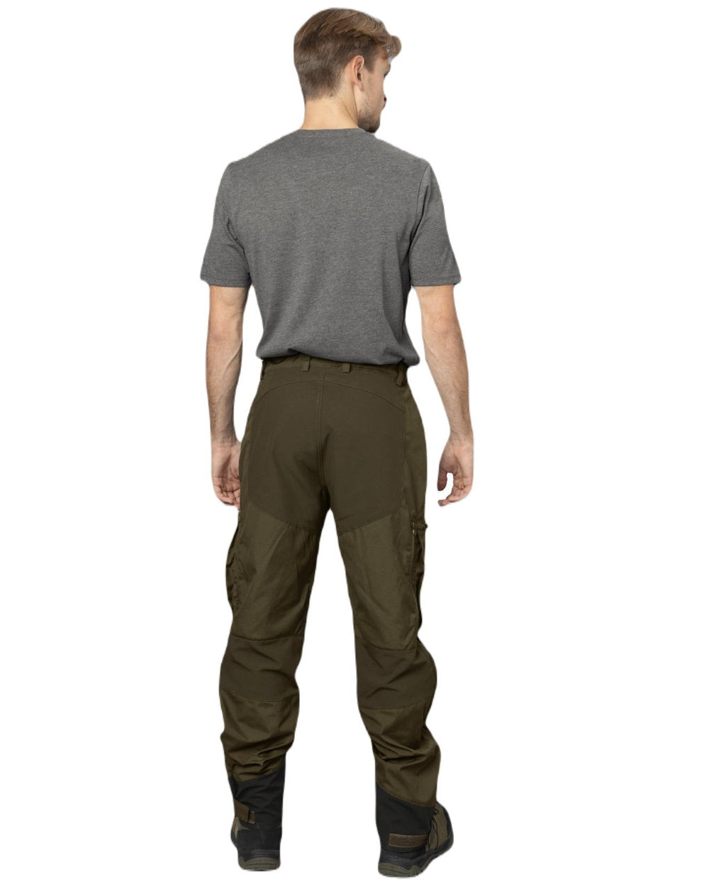 Pine Green Grizzly Brown Coloured Seeland Hemlock Trousers on white background #colour_pine-green-grizzly-brown