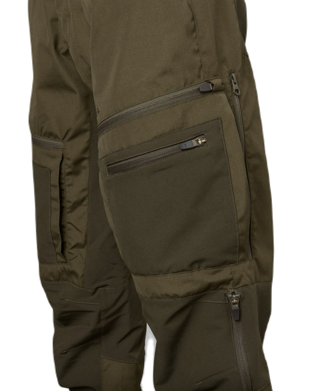 Pine Green Grizzly Brown Coloured Seeland Hemlock Trousers on white background #colour_pine-green-grizzly-brown