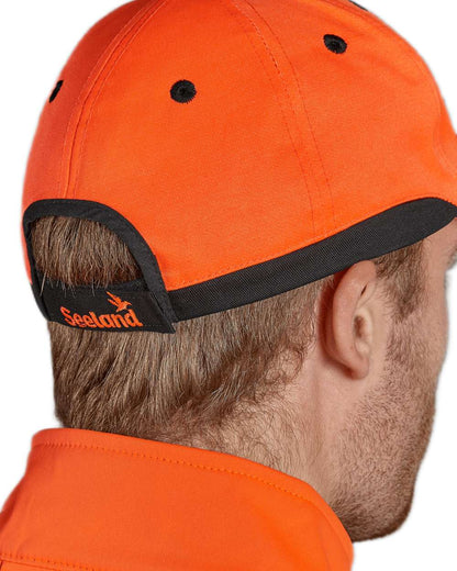 Hi-Vis Orange coloured Seeland Hi-Vis Cap on white background #colour_hi-vis-orange