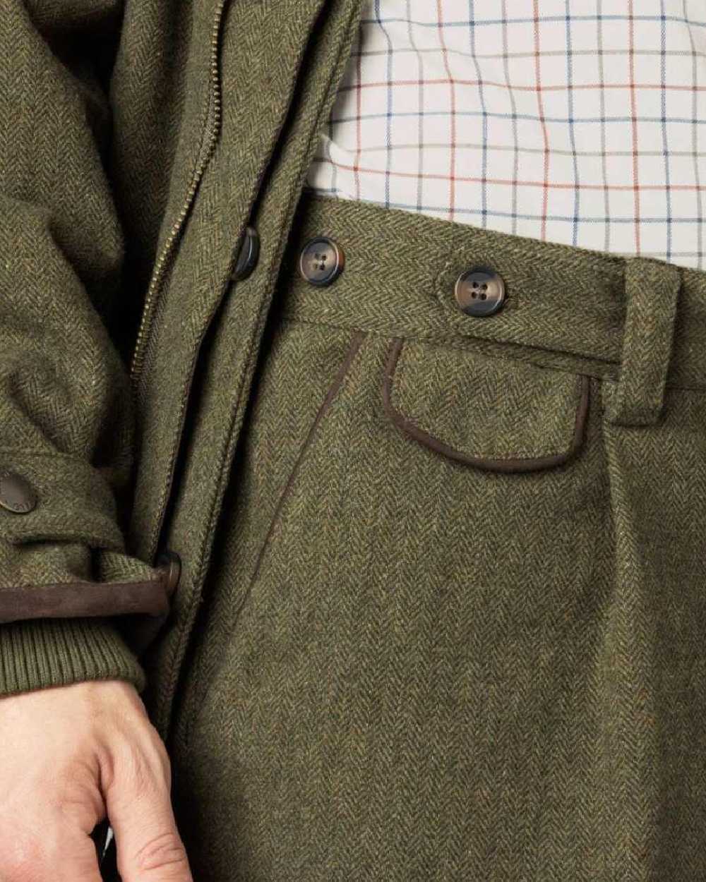 Moss Green Coloured Seeland Hillside Breeks on white background #colour_moss-green