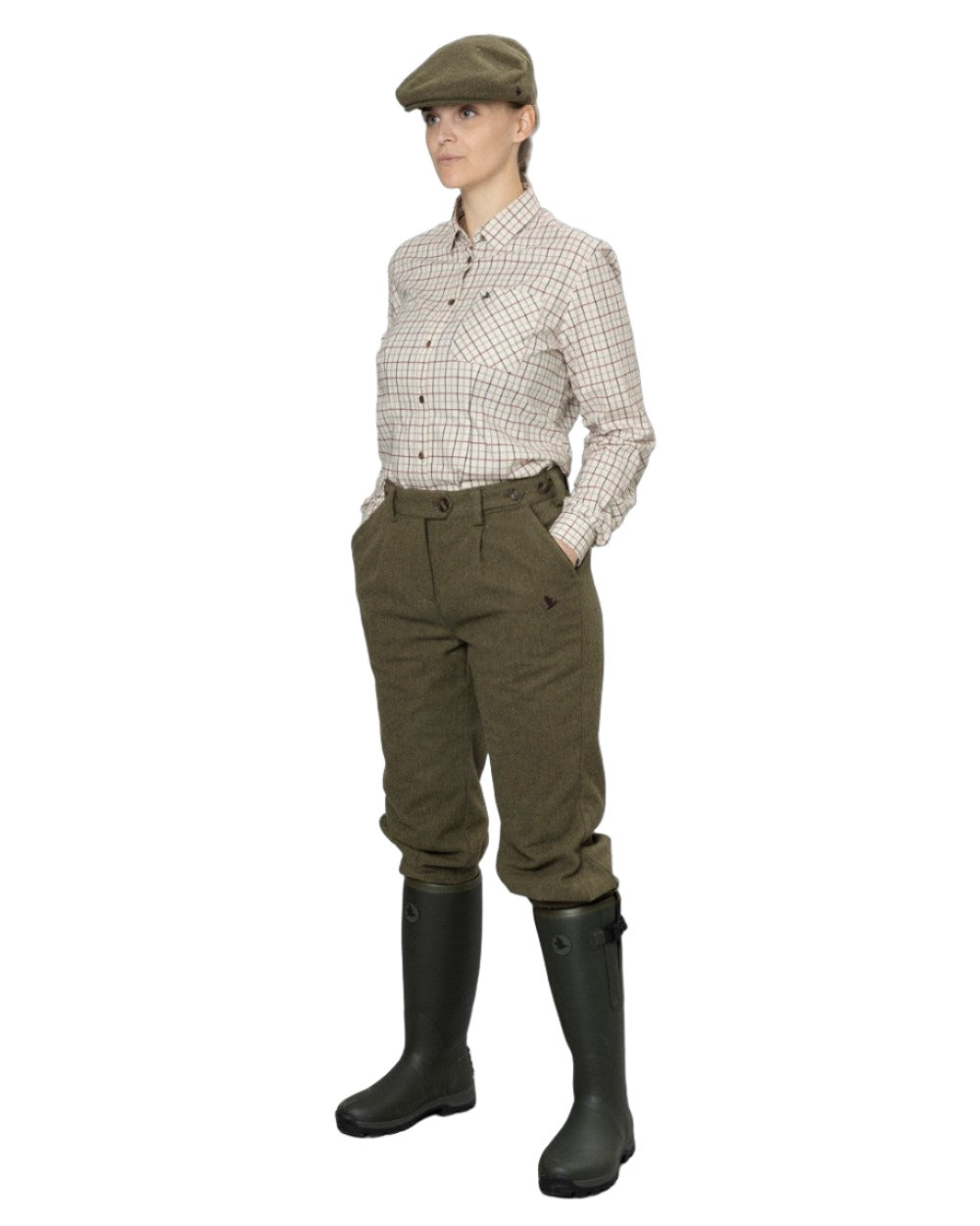 Moss Green Coloured Seeland Hillside Harriet Breeks on white background #colour_moss-green