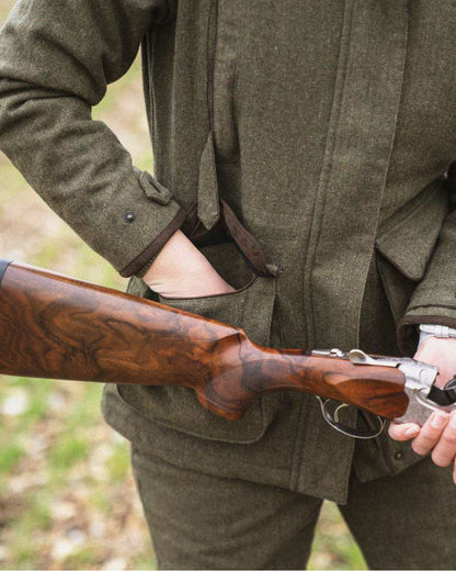 Moss Green Coloured Seeland Hillside Harriet Jacket on outdoor background #colour_moss-green