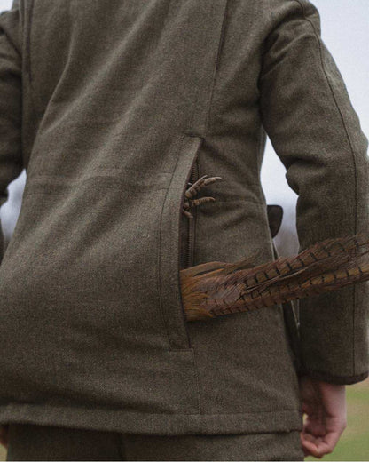 Moss Green Coloured Seeland Hillside Harriet Jacket on outdoor background #colour_moss-green