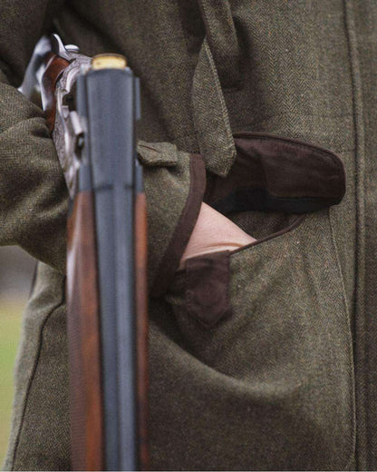 Moss Green Coloured Seeland Hillside Harriet Jacket on outdoor background #colour_moss-green