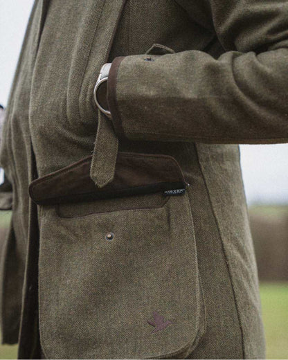 Moss Green Coloured Seeland Hillside Harriet Jacket on outdoor background #colour_moss-green